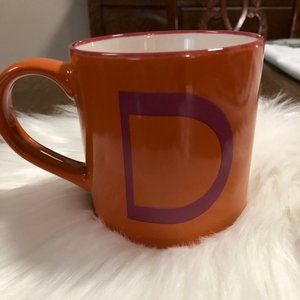Large Orange Monogram Mug "D"